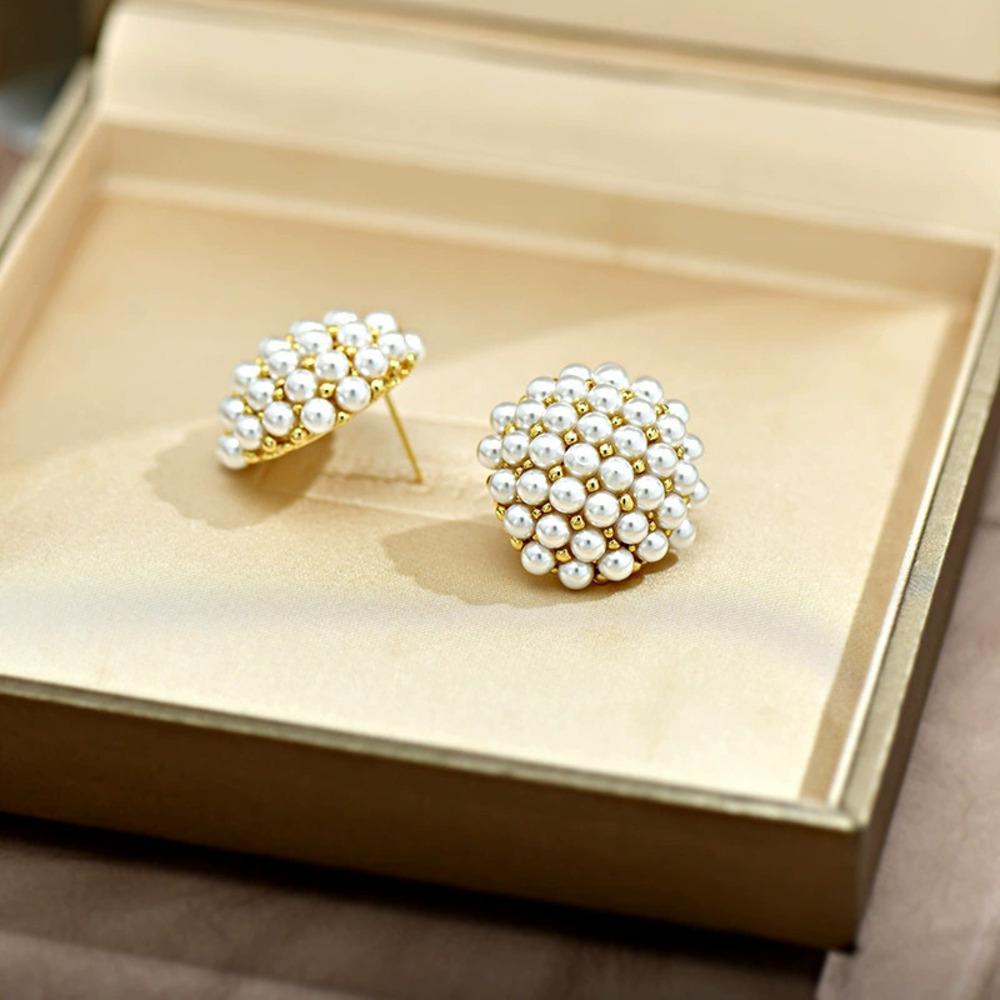 Vintage Pearl Turquoise 3D Earrings